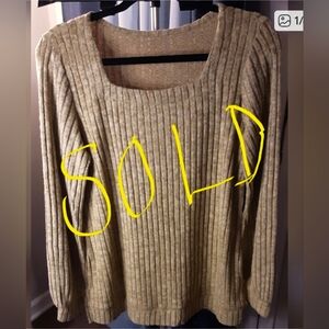 NWOT WOMEN'S LIGHTWEIGHT SWEATER TUNIC GOLD/GRAY SIZE M